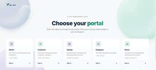 Bivry Freight SaaS